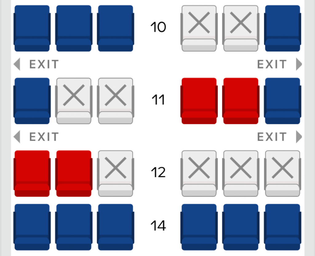 Air France - check-in sedadla u emergency exitu